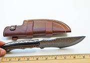 Damascus Tracker Knife Hunting Knives Brown & Black Micarta Handle Latter Pattern Blank +Sheath